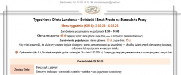 Tygodniowa Oferta Lunchowa. Tydzień KW 6 & Smaki na Życzenie 