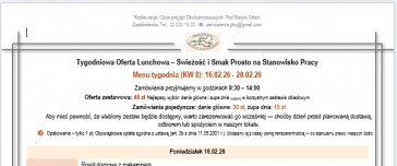 Tygodniowa Oferta Lunchowa. Tydzień KW 7 & Smaki na Życzenie 