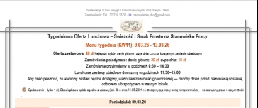 Tygodniowa Oferta Lunchowa. Tydzień KW 11 & Smaki na Życzenie 