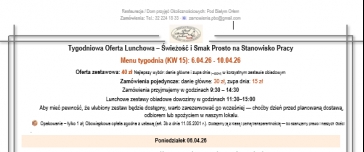 Tygodniowa Oferta Lunchowa. Tydzień KW 15 & Smaki na Życzenie 