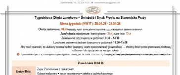 Tygodniowa Oferta Lunchowa. Tydzień KW 17 & Smaki na Życzenie 