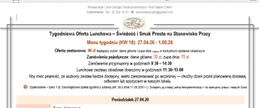Tygodniowa Oferta Lunchowa. Tydzień KW 18 & Smaki na Życzenie 