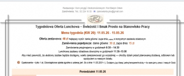 Tygodniowa Oferta Lunchowa. Tydzień KW 20 & Smaki na Życzenie 