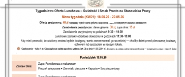 Tygodniowa Oferta Lunchowa. Tydzień KW 21 & Smaki na Życzenie 