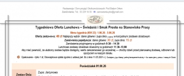 Tygodniowa Oferta Lunchowa. Tydzień KW 23 & Smaki na Życzenie 
