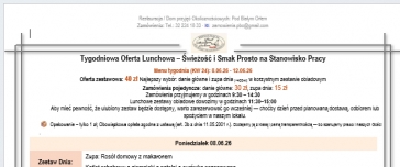 Tygodniowa Oferta Lunchowa. Tydzień KW 24 (08-12.06.26) & Smaki na Życzenie 