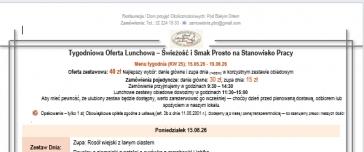 Tygodniowa Oferta Lunchowa. Tydzień KW 25 (15-19.06.26) & Smaki na Życzenie 