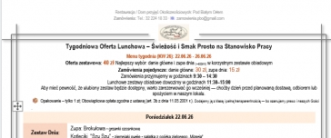 Tygodniowa Oferta Lunchowa. Tydzień KW 26 (22-26.06.26) & Smaki na Życzenie 