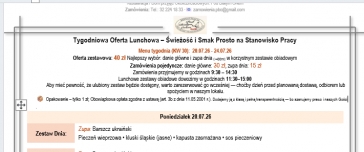 Tygodniowa Oferta Lunchowa. Tydzień KW 30 (20-24.07.26) & Smaki na Życzenie 