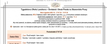 Tygodniowa Oferta Lunchowa. Tydzień KW 31 (27-31.07.26) & Smaki na Życzenie 
