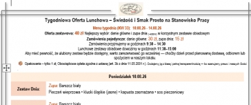 Tygodniowa Oferta Lunchowa. Tydzień KW 33 (10-14.08.26) & Smaki na Życzenie 