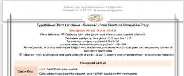 Tygodniowa Oferta Lunchowa. Tydzień KW 35 (24-28.08.26) & Smaki na Życzenie 
