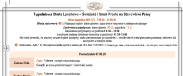 Tygodniowa Oferta Lunchowa. Tydzień KW 37 (07.- 11.09.26) & Smaki na Życzenie 